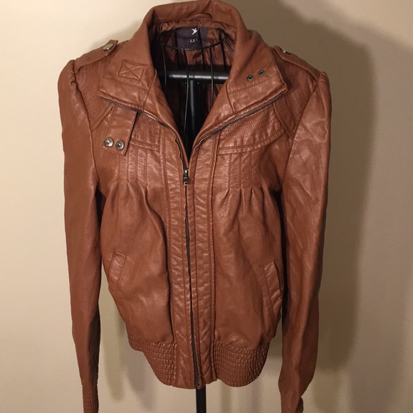 Forever 21 Jackets & Blazers - Faux Brown Bombers leather jacket: Small